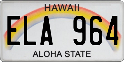 HI license plate ELA964
