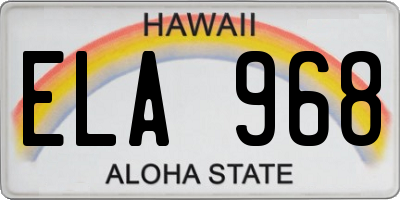 HI license plate ELA968