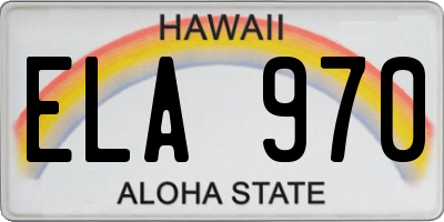 HI license plate ELA970