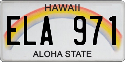 HI license plate ELA971