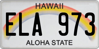 HI license plate ELA973
