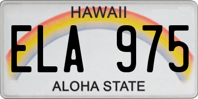 HI license plate ELA975