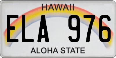 HI license plate ELA976