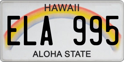 HI license plate ELA995