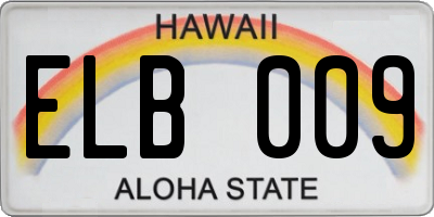 HI license plate ELB009