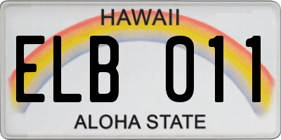 HI license plate ELB011