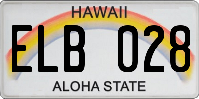HI license plate ELB028