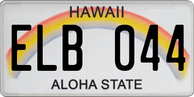 HI license plate ELB044