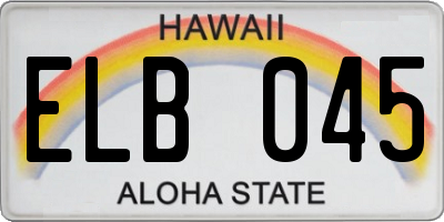 HI license plate ELB045