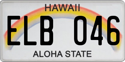HI license plate ELB046
