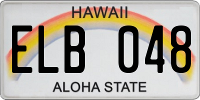 HI license plate ELB048