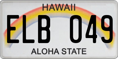 HI license plate ELB049