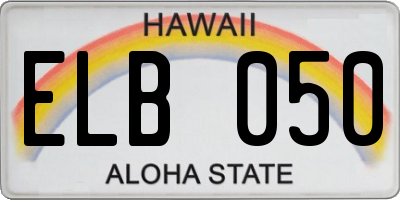 HI license plate ELB050
