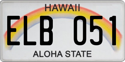 HI license plate ELB051