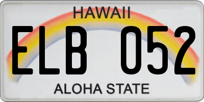 HI license plate ELB052