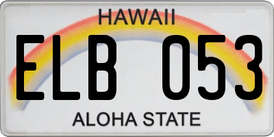 HI license plate ELB053