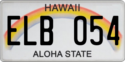 HI license plate ELB054