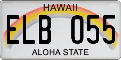 HI license plate ELB055