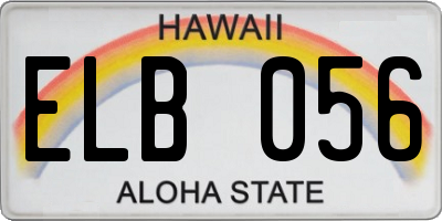 HI license plate ELB056