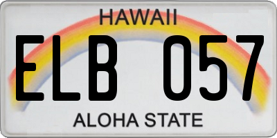 HI license plate ELB057