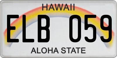 HI license plate ELB059