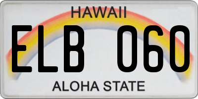 HI license plate ELB060