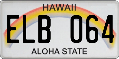 HI license plate ELB064