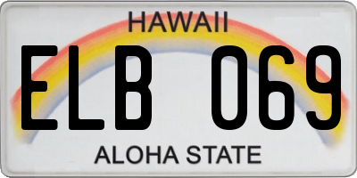 HI license plate ELB069