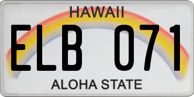HI license plate ELB071