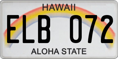 HI license plate ELB072