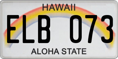 HI license plate ELB073