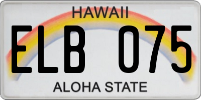 HI license plate ELB075