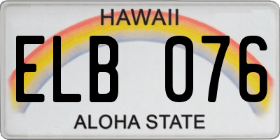 HI license plate ELB076