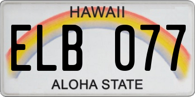 HI license plate ELB077