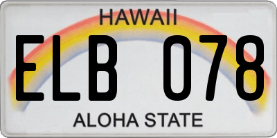 HI license plate ELB078