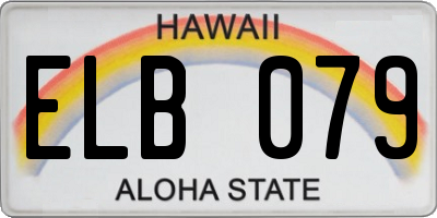 HI license plate ELB079