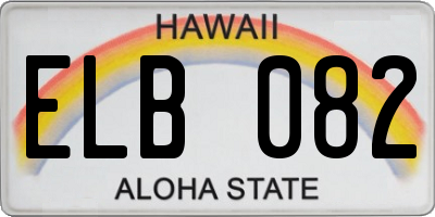 HI license plate ELB082