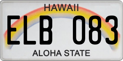 HI license plate ELB083