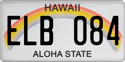 HI license plate ELB084