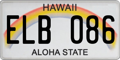 HI license plate ELB086