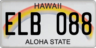 HI license plate ELB088