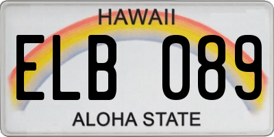 HI license plate ELB089