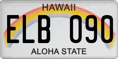 HI license plate ELB090