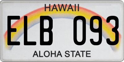 HI license plate ELB093