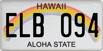 HI license plate ELB094