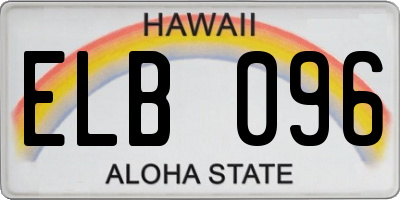 HI license plate ELB096