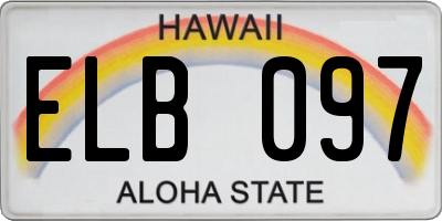HI license plate ELB097