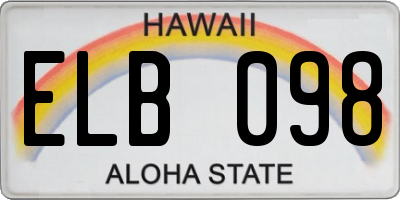 HI license plate ELB098