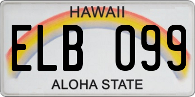 HI license plate ELB099