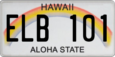 HI license plate ELB101